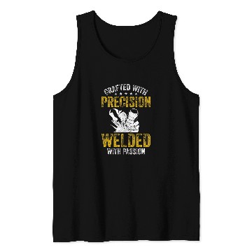 Discover Crafted With Precision Welded With Passion Funny Ironworker Tank Tops