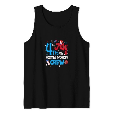 Discover 4th Of July Postal Worker Crew Fireworks Tank Tops