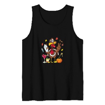 Discover Turkey Cocktail Shaker Bartender Pumpkin Fall Thanksgiving Tank Tops