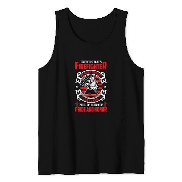 Discover US Firefighter Pride And Honor American Flag Fireman Tank Tops
