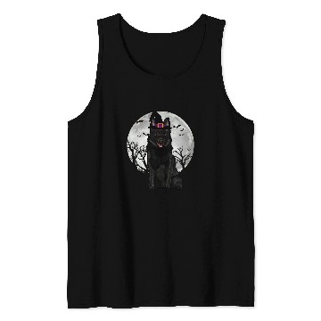 Discover Scary Schipperke Dog Witch Hat Halloween Tank Tops