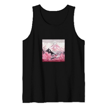 Discover Zen Flow Sakura Ballet in Nihons Mountain Glow and Serenit Tank Tops