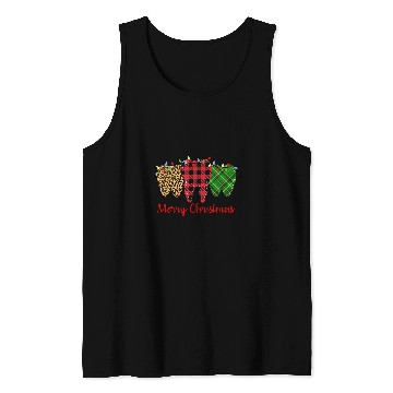 Discover three th merry xmass christmas buffalo leopard plaid cool Tank Tops