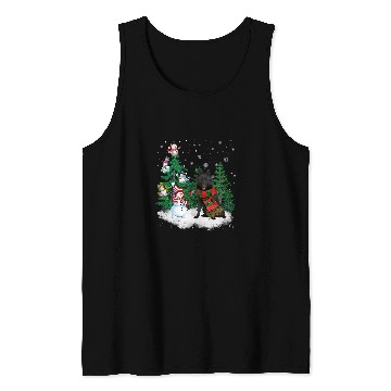 Discover Schipperke Dog Christmas Snowman xmass Tree Pajama Tank Tops