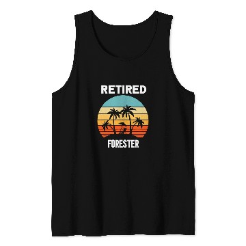 Discover Retired Forester retirement beach palm tree Tank Tops