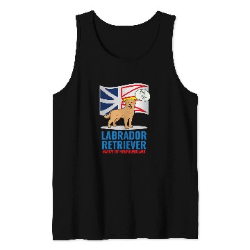 Discover Yellow Labrador Retriever Dog Barking Newfoundland Flag Tank Tops
