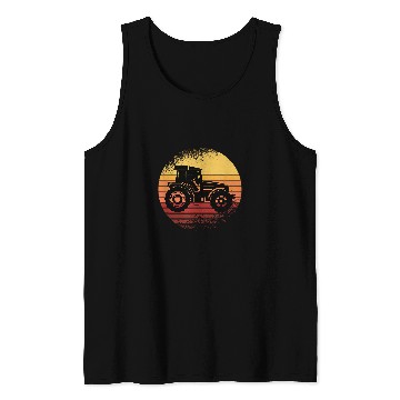 Discover Tractors vintages Tractor Retro Sunset Farmer Tank Tops