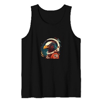 Discover Outer Space Eagle on Galaxy Astronaut Eagle Tank Tops