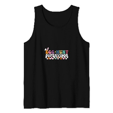 Discover Easter Egg Hunt Supervisor Retro Groovy Egg Hunt Supervisor Tank Tops