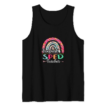 Discover Hoopiest SPED Teacher Polka Dot Boho Rainbow Happy Easter Tank Tops