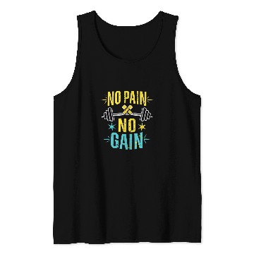 Discover No Pain No Gain Bodybuilding Motivation Graphic Tank Tops