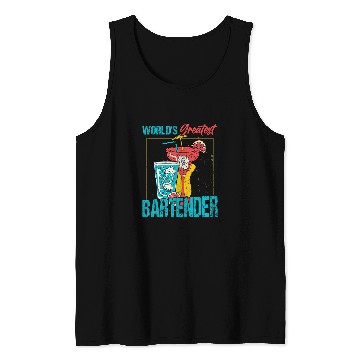 Discover Worlds Greatest Bartender Barman Cocktail Tank Tops