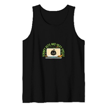 Discover Binary Bats and Hexy Spells Spooky Programmer Halloween 1 Tank Tops