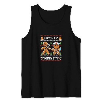 Discover Did You try Icing It Funny Gingerbread Man Christmas nurses Tank Tops