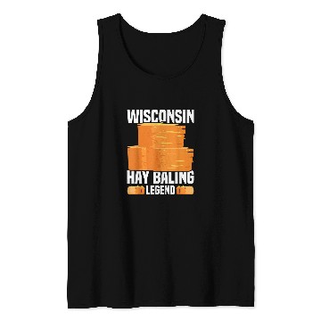 Discover Wisconsin Hay Baling Legend Hay Bale Farming Tank Tops