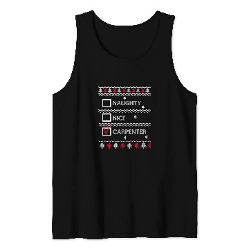 Discover Naughty Nice Carpenter Checked Festive Ugly Christmas Tank Tops