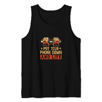 Discover Weightlifting Workout Fitness Training Put Phone Down At Gym Tank Tops