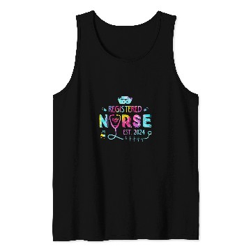 Discover Registered nurses Est 2024 Nursing Student RN Graduate Tiedye Tank Tops