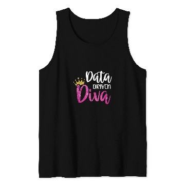 Discover Data Driven Diva swag for Science of Reading Teacher Tank Tops