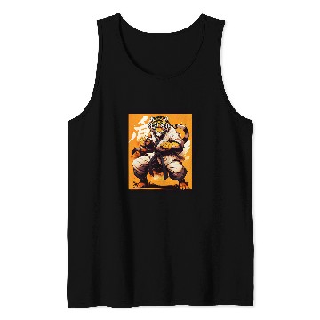 Discover Karate King Graphic With a Tiger Karate Warrior Design Tank Tops