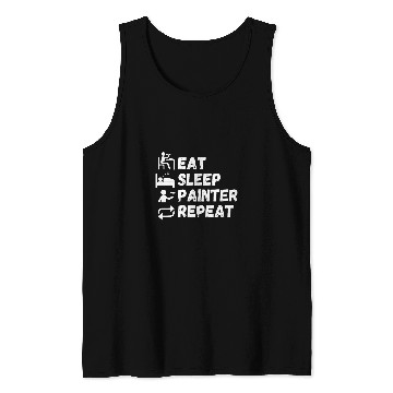 Discover Eat Sleep Painter Repeat Funny Daily Routine Lifestyle Tank Tops