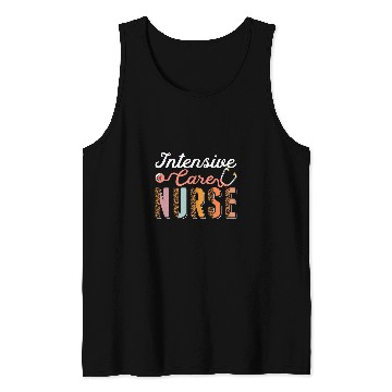 Discover Intensive Care nurses ICU Stethoscope Leopard Cheetah Print Tank Tops