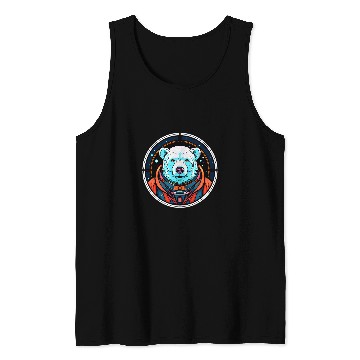 Discover Polar Bear in Space Funny Galaxy Astronaut Animals Tank Tops