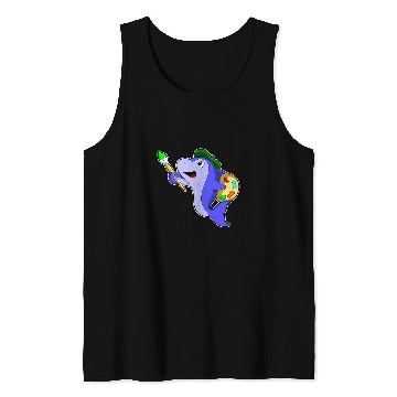 Discover Dolphin Painter Paint brush Tank Tops