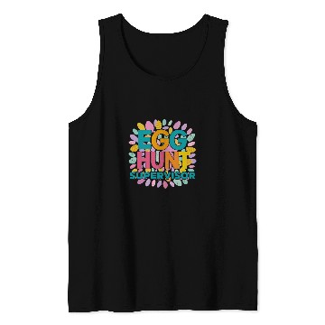 Discover Egg Hunt Supervisor Fun Happy Easter Style Tank Tops