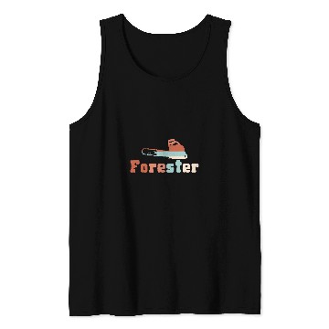 Discover Retro Forester Chainsaw Forest Logging Forestry Tank Tops