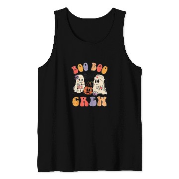 Discover Halloween Boo Boo Crew nurses ghosts Scared Mummy Tank Tops