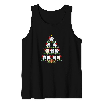 Discover xmass Lights Teeth Doctor dentists Tooth Teeth Christmas Tree Tank Tops