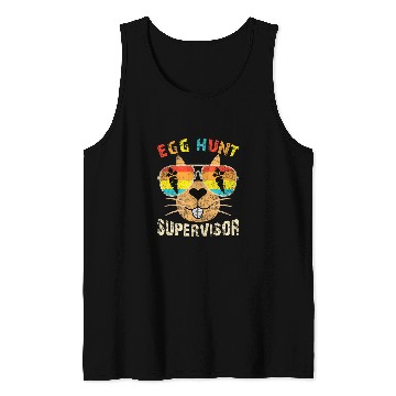 Discover Egg Hunt Supervisor Retro Egg Hunting Party Mom Dad Easter 2 Tank Tops