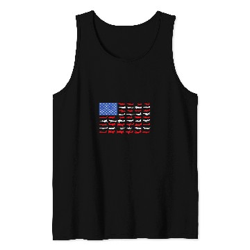 Discover Pilot Airplane American Flag Plane Aviation Tank Tops