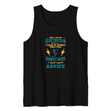 Discover Yes Im Electrician Electricity Lineman Electrical Engineer Tank Tops