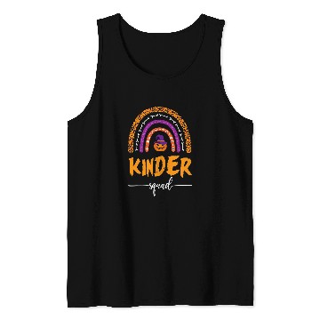 Discover Kinder Grade Halloween Squad Leopard Rainbow Teacher Student Tank Tops