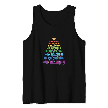 Discover Teacher Crayon Christmas Tree Lights Student School Xmas Tank Tops