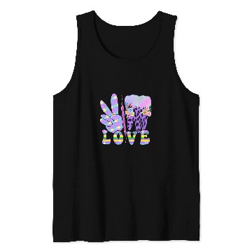 Discover Peace Love Dental Purple nurses Cute Teeth Tank Tops