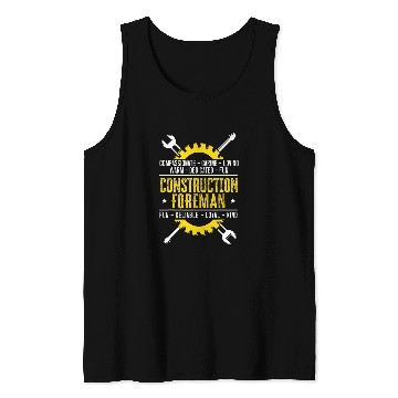 Discover Construction Excavator Job Foreman Construction Worker 1 Tank Tops