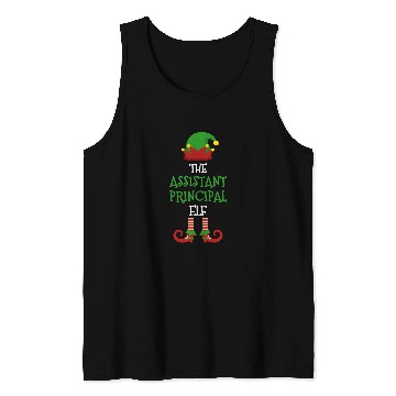 Discover Assistant Principal Elf Matching Pajamas Christmas Teacher Tank Tops
