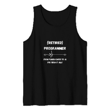 Discover Retired Computer Programmer Coding Heartbeat Funny Tank Tops