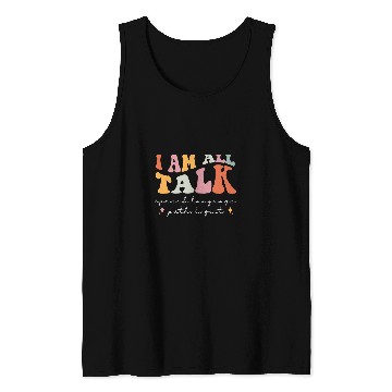 Discover Retro Speech Language Pathologist Groovy Speech Therapy SLP 2 Tank Tops