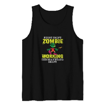 Discover Halloween Night Shift Worker Graveyard Duty Spooky 2 Tank Tops