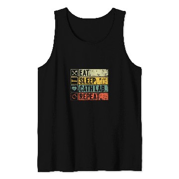 Discover Cath Lab Cardiac nurses Eat Sleep Cath Lab Repeat Vintage Tank Tops