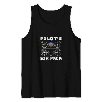 Discover Pilot Flight Airplane Six Pack Aviation Fun Humor Tank Tops