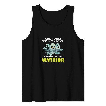 Discover Halloween Night Shift Worker Graveyard Duty Spooky 5 Tank Tops