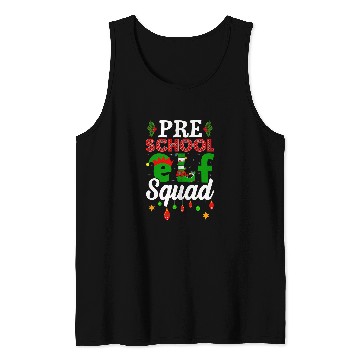 Discover Funny xmass Lighting Christmas Pre School Elf Squad Tank Tops