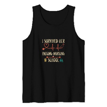 Discover Funny nurses Retro I Survived Her Passing Nursing School 2 Tank Tops