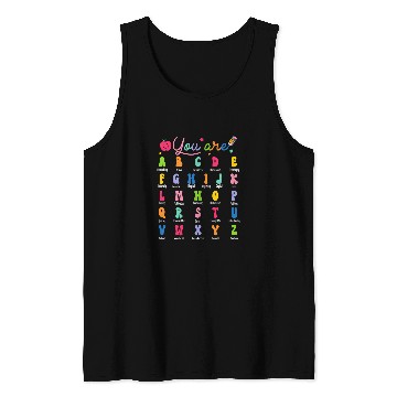 Discover ABC Alphabet Affirmation Back To School Teacher Tank Tops
