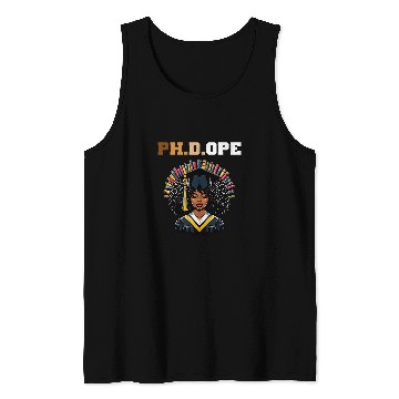 Discover PHDOPE PhD Doctorate Student Graduation Black Queen 2024 2 Tank Tops
